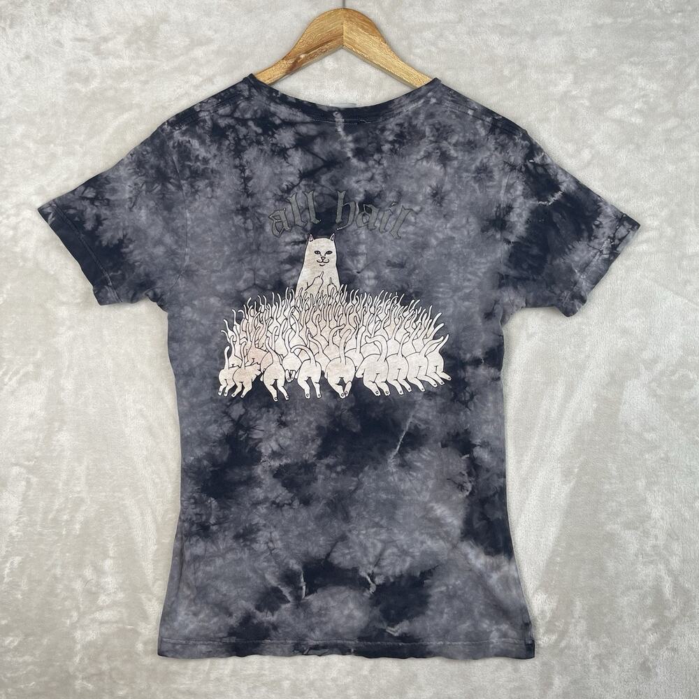 Rip N Dip All Hail Women's T-Shirt Small Cat Butt Acid Wash Grunge *flaw*